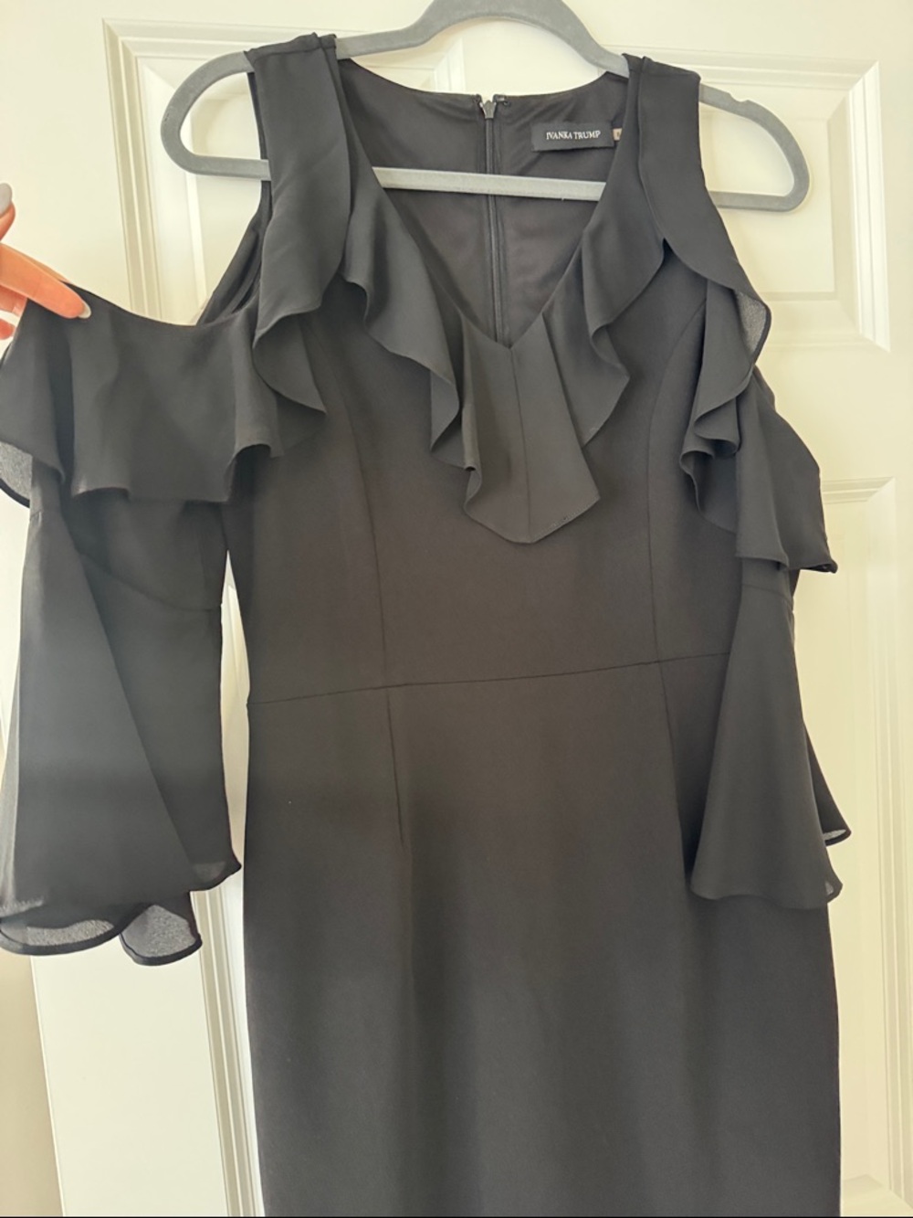 Black Ruffle Mini Dress - Picture 3 of 4